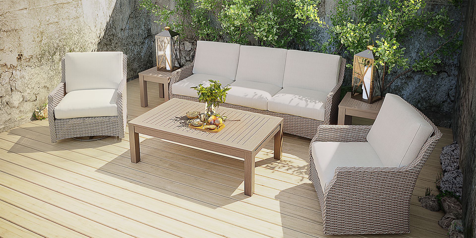 Ridgecrest Gray Outdoor Swivel Chair - Image 3
