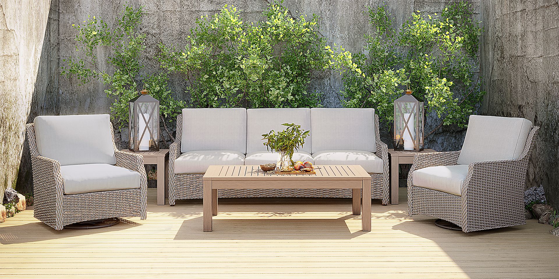 Ridgecrest Gray Outdoor Swivel Chair - Image 2