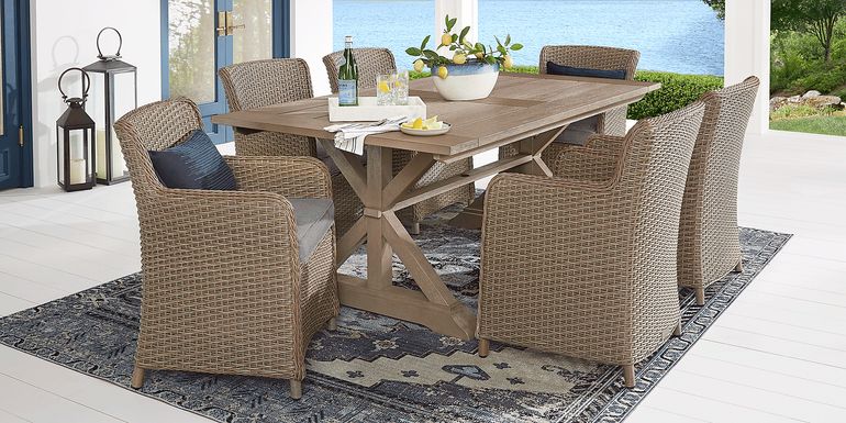 Ridgecrest Gray 5 Pc Outdoor Dining Set with Slate Cushions