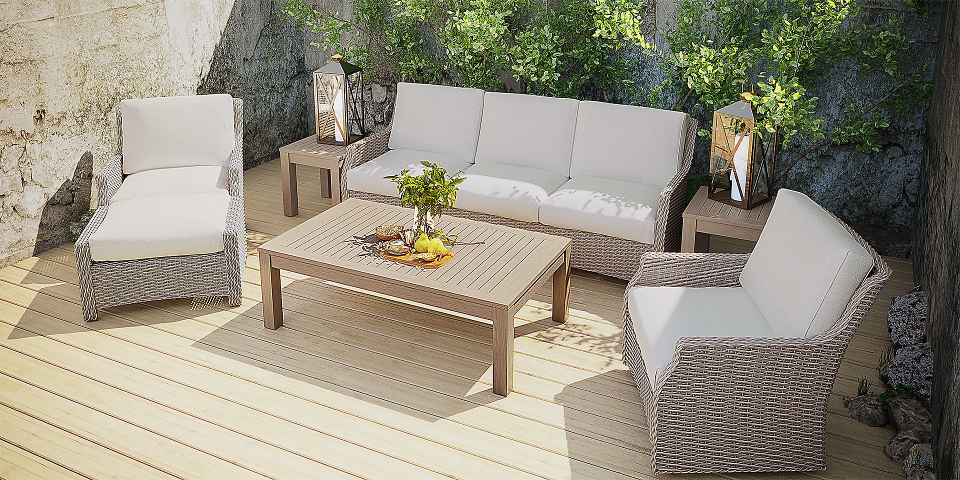 Ridgecrest Gray 5 Pc Outdoor Seating Set - Image 2