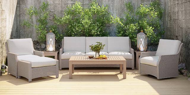 Ridgecrest Gray 5 Pc Outdoor Seating Set - Thumbnail - Image 1