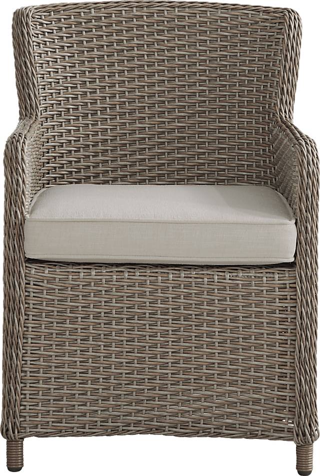 Ridgecrest Brown Outdoor Arm Chair with Parchment Cushions - Thumbnail - Image 2