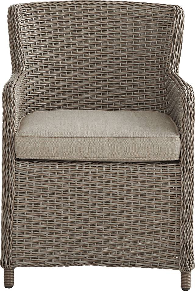 Ridgecrest Natural 7 Pc Rectangle Outdoor Dining Set With Pebble Cushions - Thumbnail - Image 5