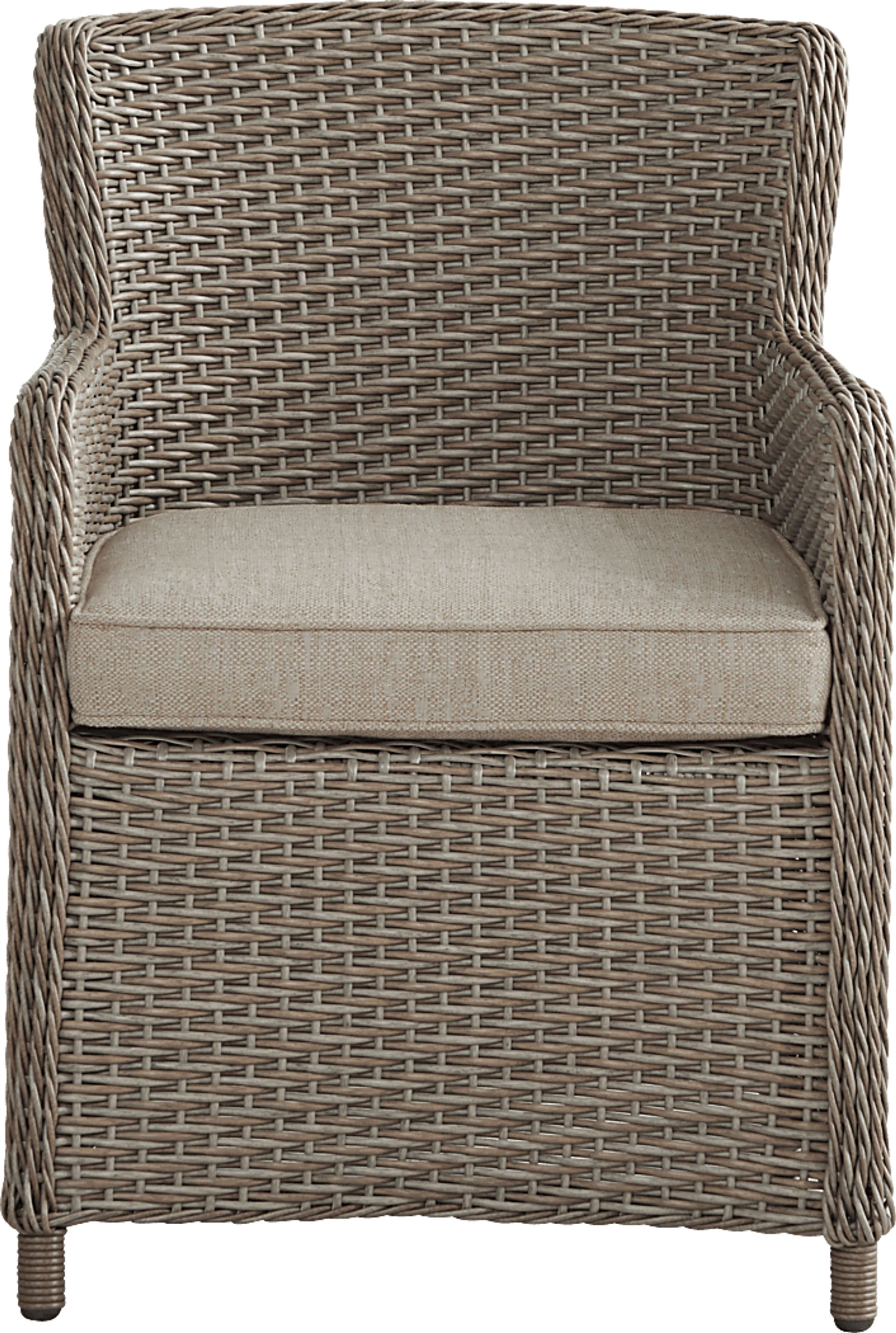 Ridgecrest Natural 5 Pc Rectangle Outdoor Dining Set With Pebble Cushions - Image 5