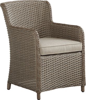 Ridgecrest Gray Outdoor Arm Chair with Pebble Cushions