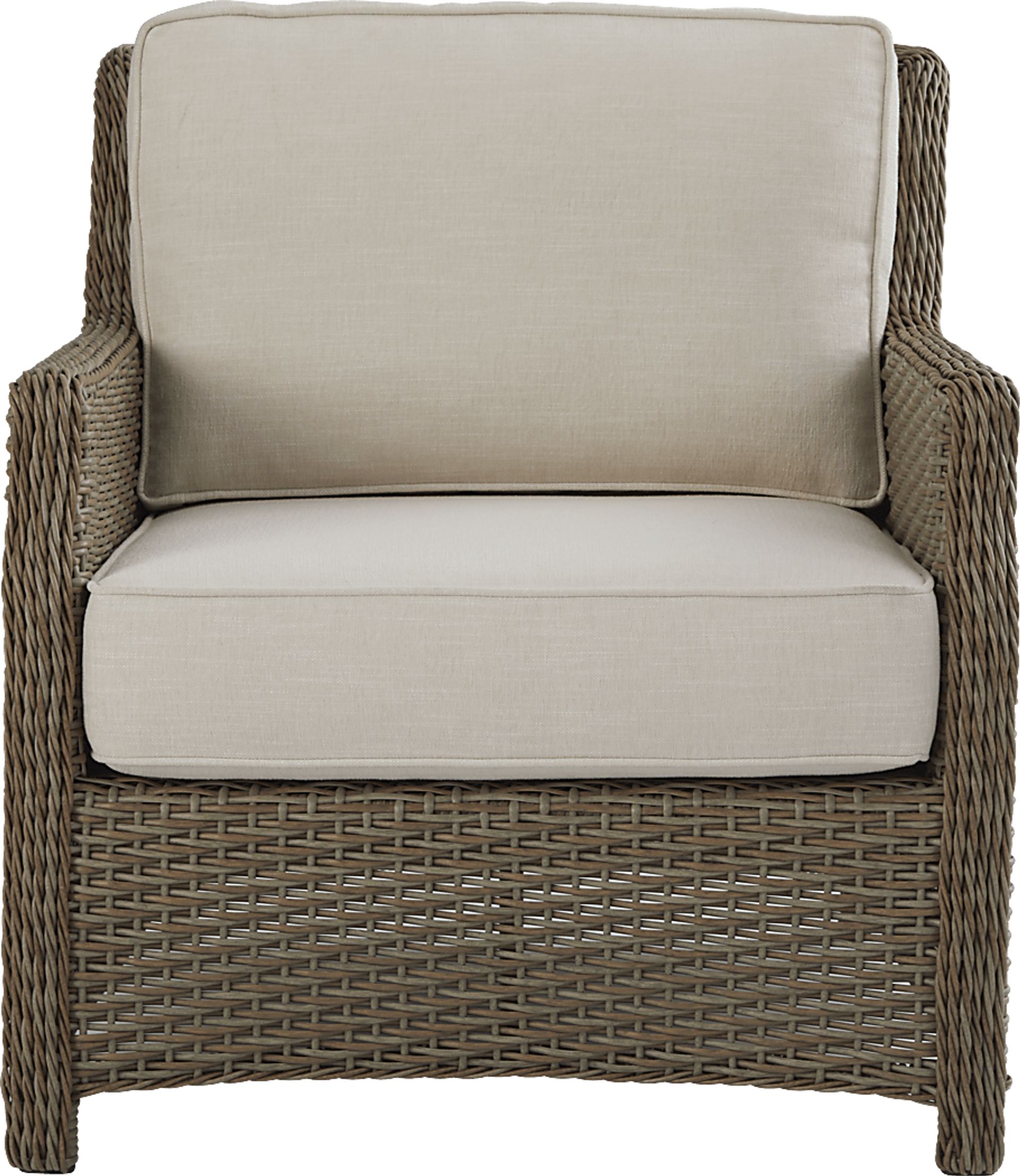 Ridgecrest Gray 4 pc Outdoor Sofa Seating Set With Parchment Cushions - Image 4