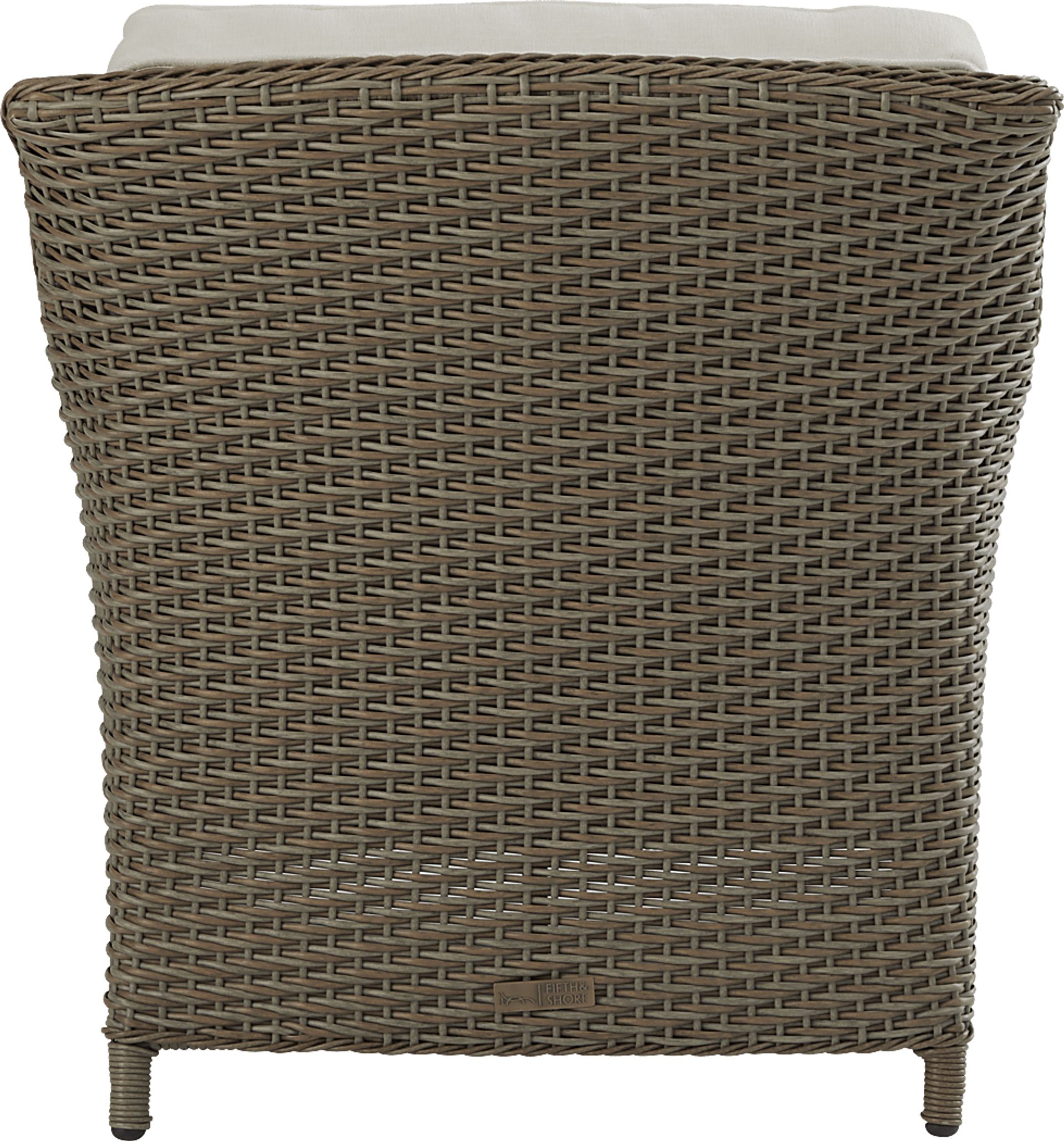 Ridgecrest Gray 4 pc Outdoor Sofa Seating Set With Parchment Cushions - Image 5