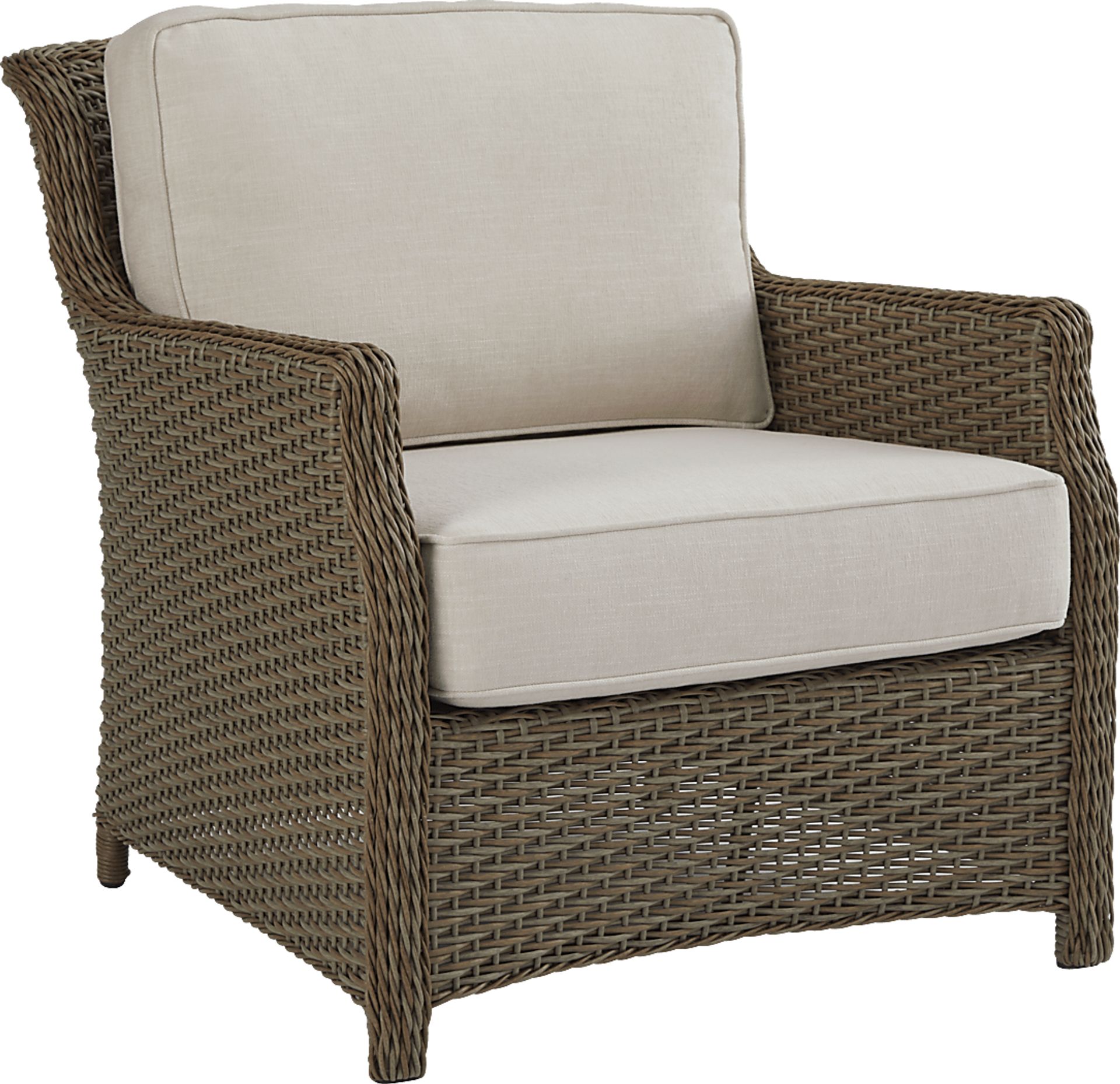 Ridgecrest Gray 4 pc Outdoor Sofa Seating Set With Parchment Cushions - Image 3