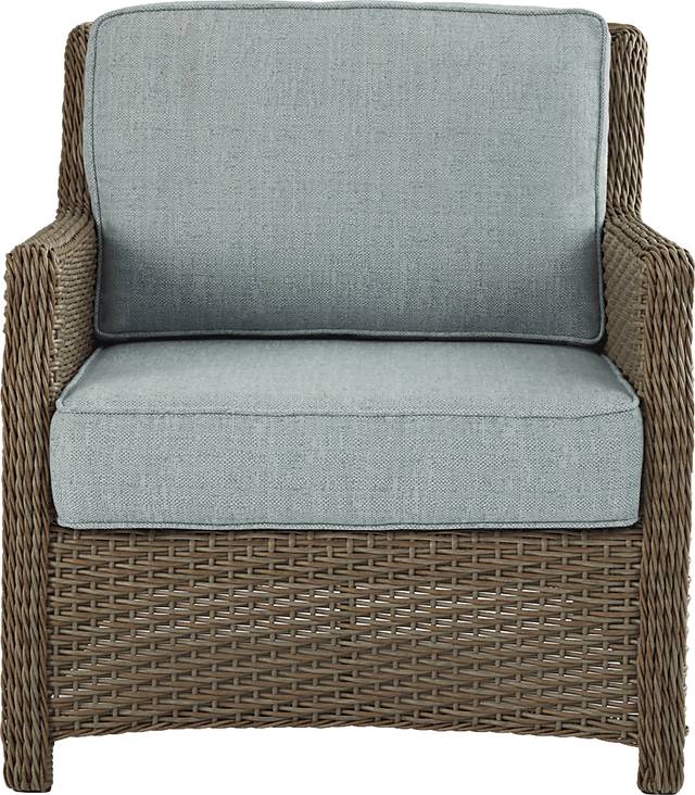Ridgecrest Brown 4 Pc Outdoor Sofa Seating Set with Seafoam Cushions - Thumbnail - Image 5