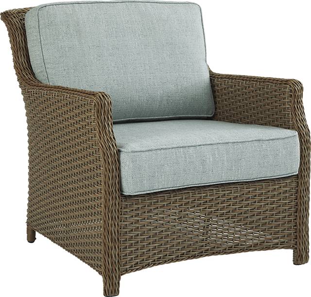 Ridgecrest Brown 4 Pc Outdoor Sofa Seating Set with Seafoam Cushions - Thumbnail - Image 4