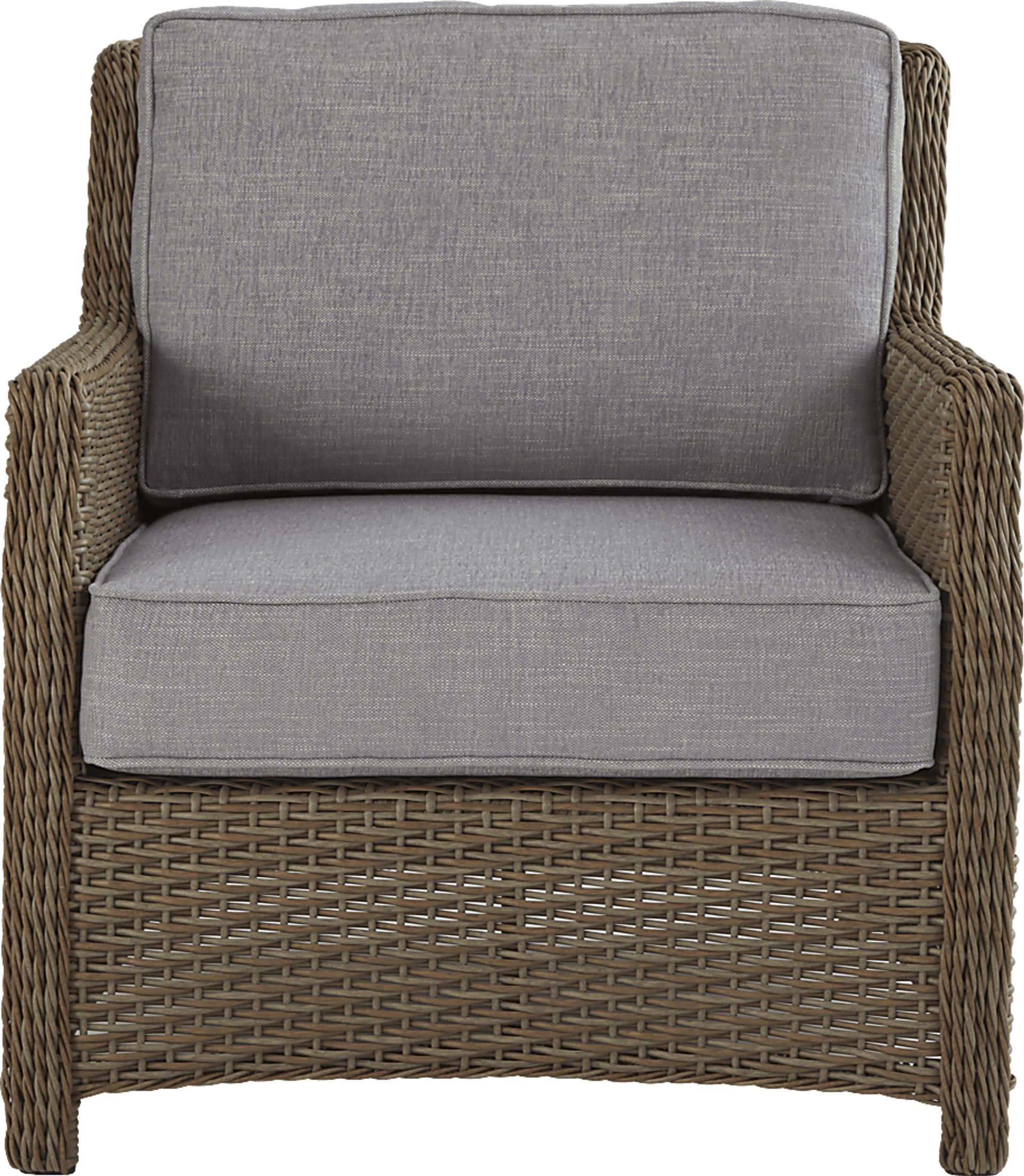 Ridgecrest Gray 4 pc Outdoor Loveseat Seating Set With Slate Cushions - Image 5