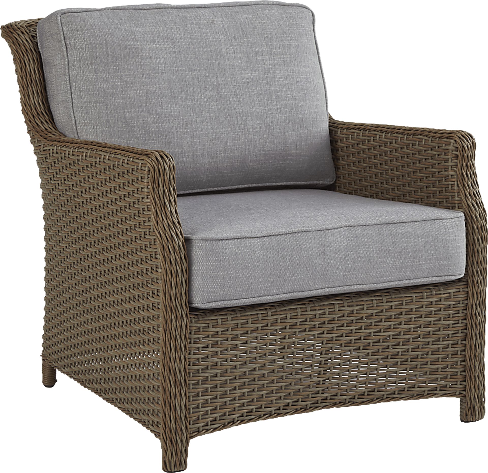 Ridgecrest Gray 4 pc Outdoor Loveseat Seating Set With Slate Cushions - Image 4