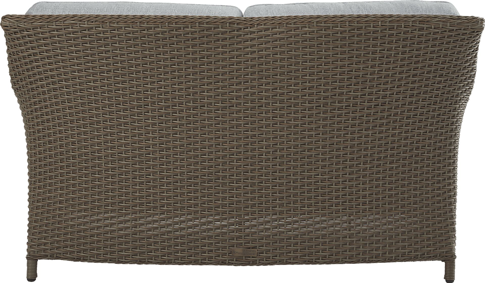 Ridgecrest Brown Outdoor Loveseat with Seafoam Cushion - Image 2
