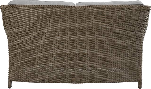 Ridgecrest Brown 4 Pc Outdoor Loveseat Seating Set with Slate Cushions - Thumbnail - Image 3