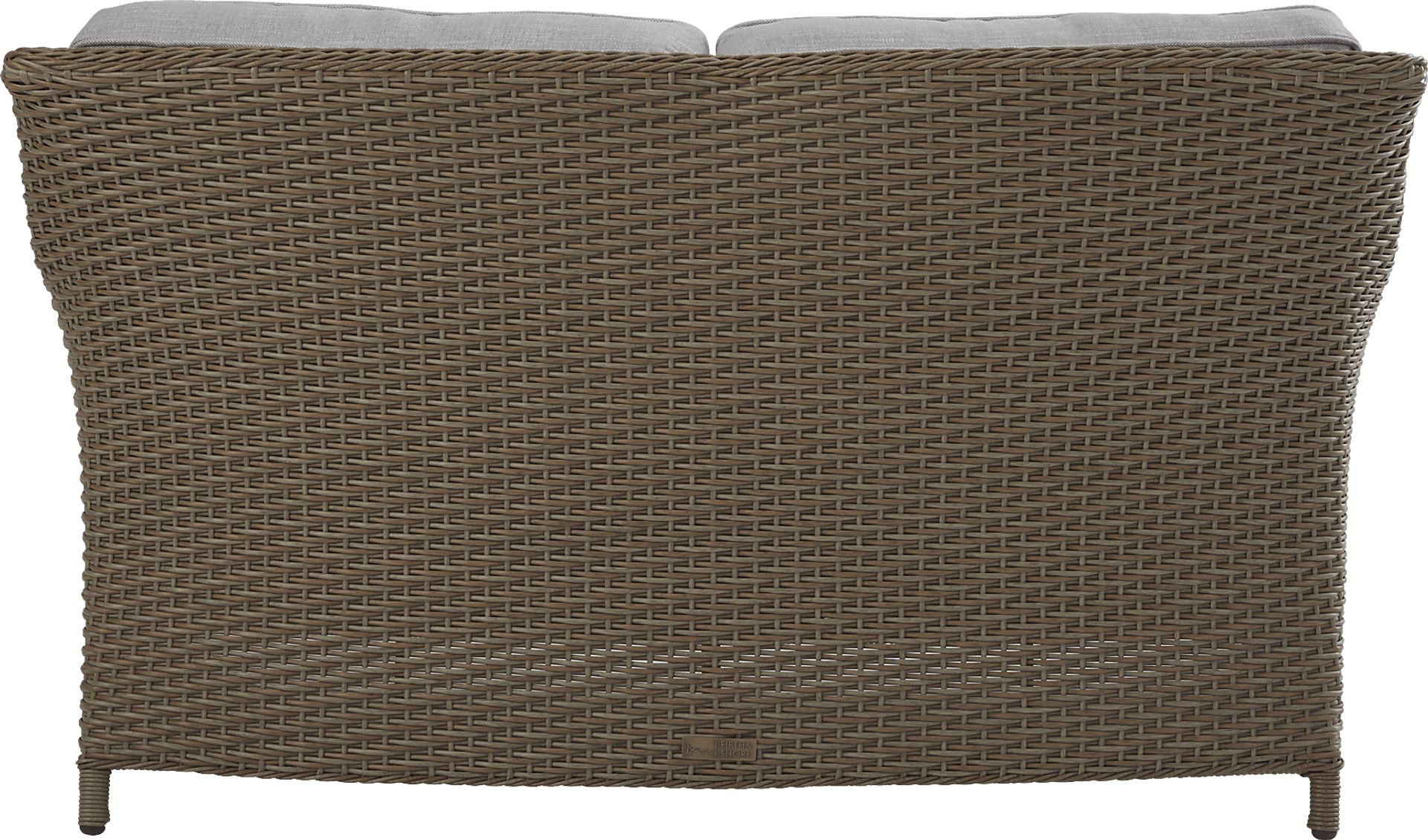 Ridgecrest Gray 4 pc Outdoor Loveseat Seating Set With Slate Cushions - Image 3