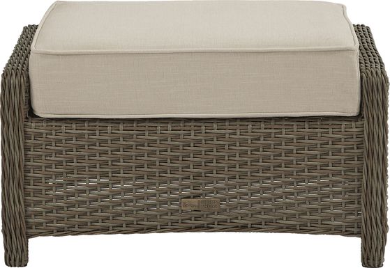 Ridgecrest Gray Outdoor Ottoman with Parchment Cushion