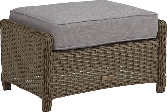 Ridgecrest Brown Outdoor Ottoman with Slate Cushion - Thumbnail - Image 2