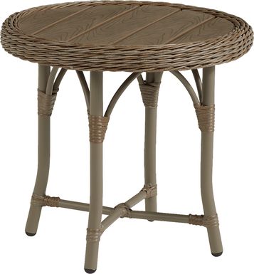 Ridgecrest Gray Outdoor Round End Table
