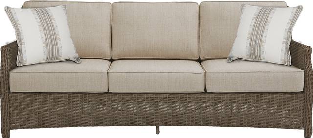 Ridgecrest Gray 4 pc Outdoor Sofa Seating Set With Pebble Cushions - Thumbnail - Image 2