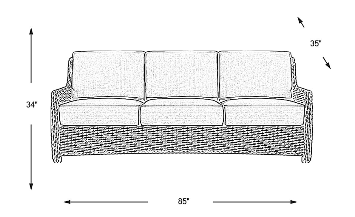 Ridgecrest Brown Outdoor Sofa with Seafoam Cushions