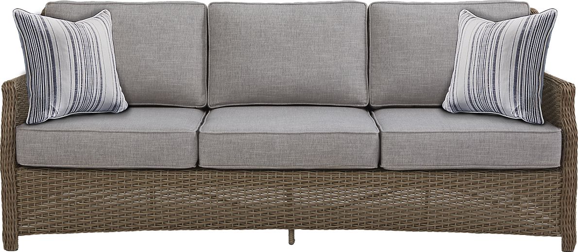 Ridgecrest Brown Outdoor Sofa with Slate Cushions
