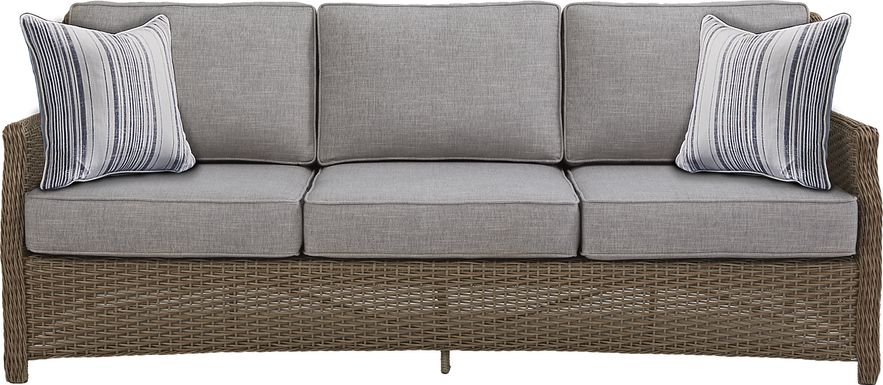 Ridgecrest Gray Outdoor Sofa with Slate Cushions