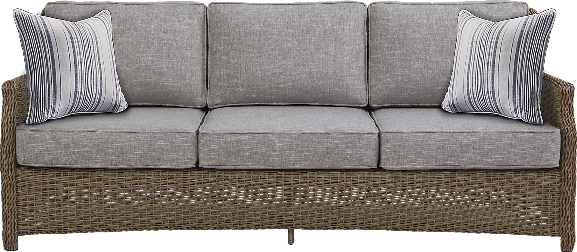Ridgecrest Brown Outdoor Sofa with Slate Cushions - Image 1