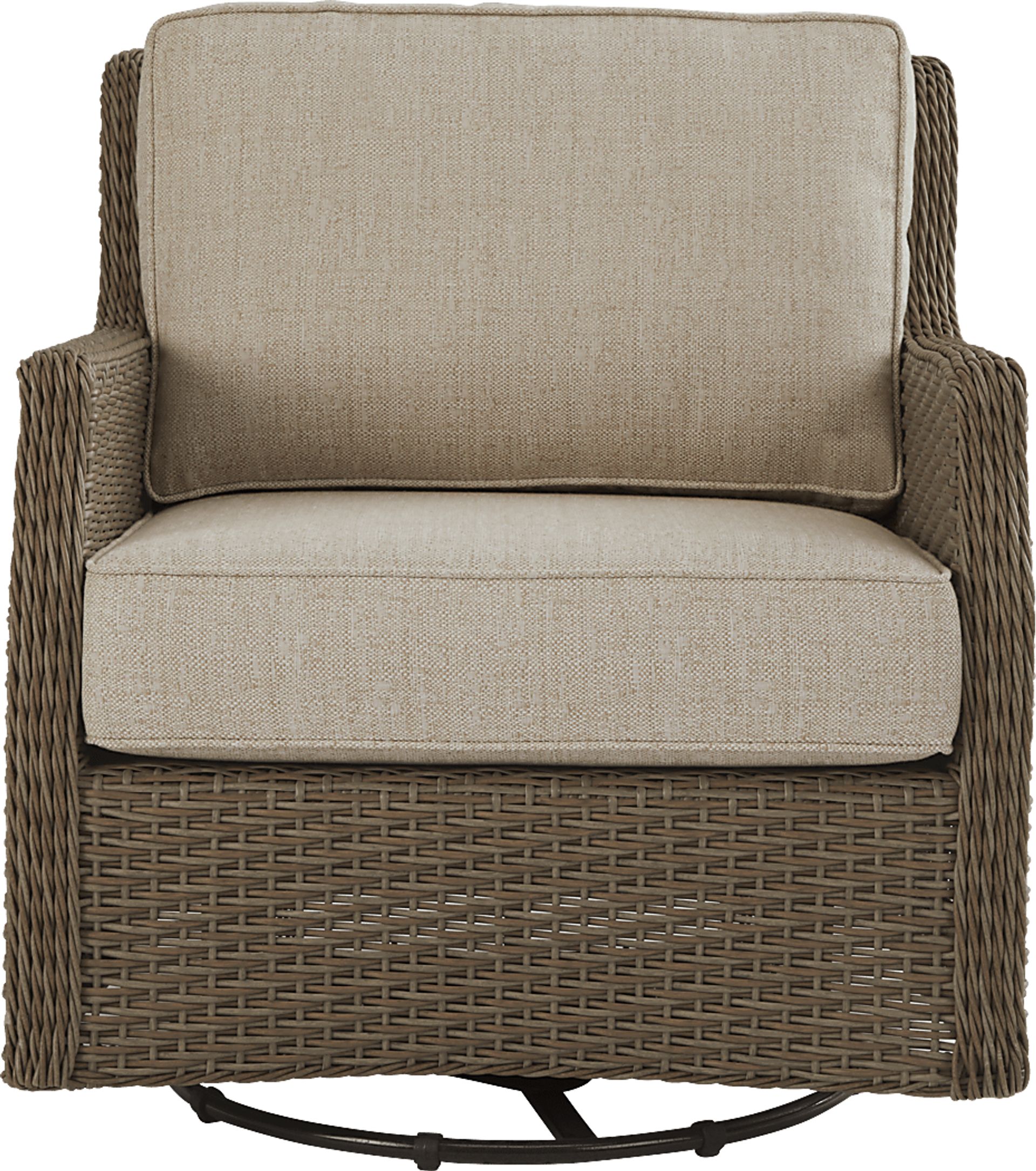 Ridgecrest Brown Outdoor Swivel Club Chair With Pebble Cushions - Image 2