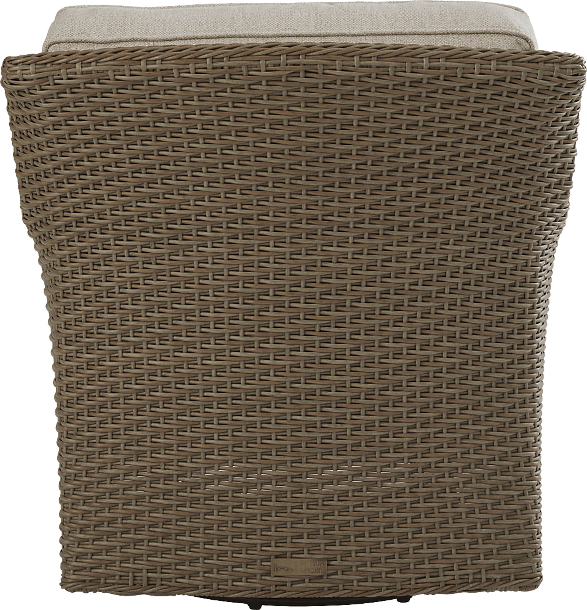 Ridgecrest Brown Outdoor Swivel Club Chair With Pebble Cushions - Image 3