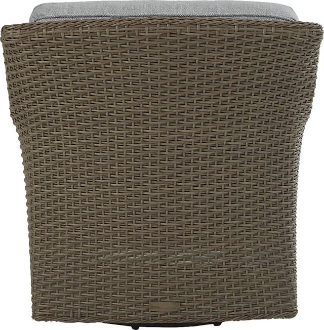 Ridgecrest Brown Outdoor Swivel Club Chair with Seafoam Cushions - Thumbnail - Image 3