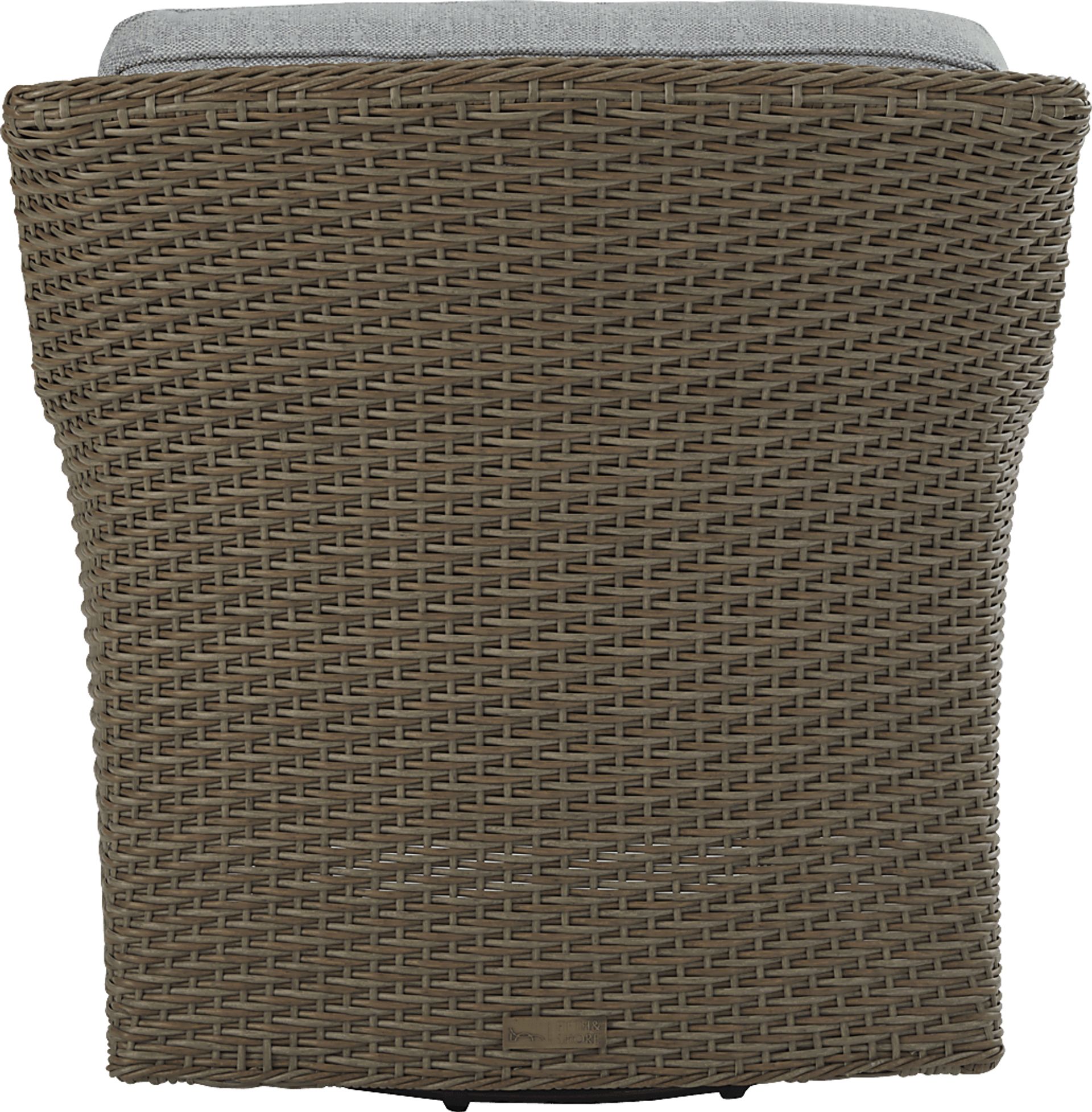 Ridgecrest Brown Outdoor Swivel Club Chair with Seafoam Cushions - Image 3