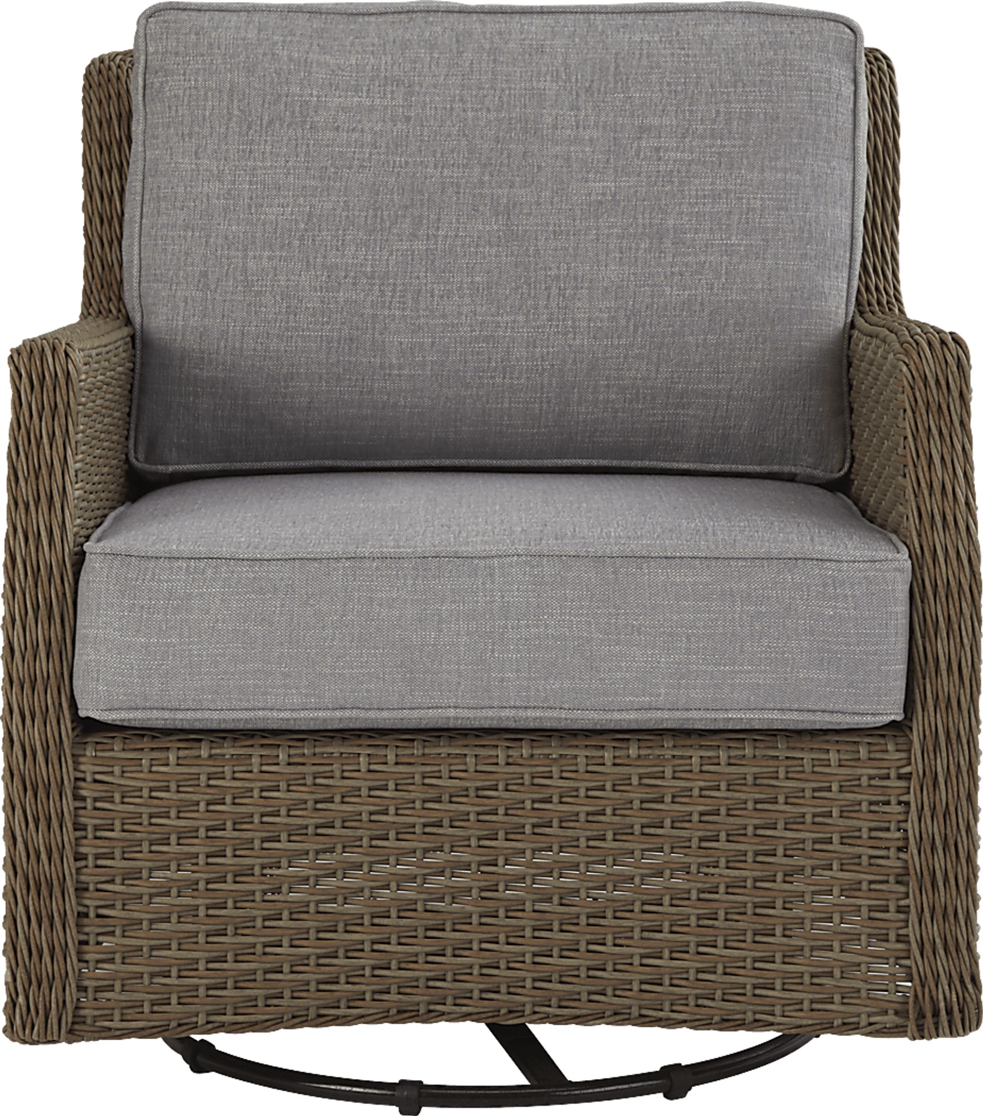 Ridgecrest Brown Outdoor Swivel Club Chair With Slate Cushions - Image 2