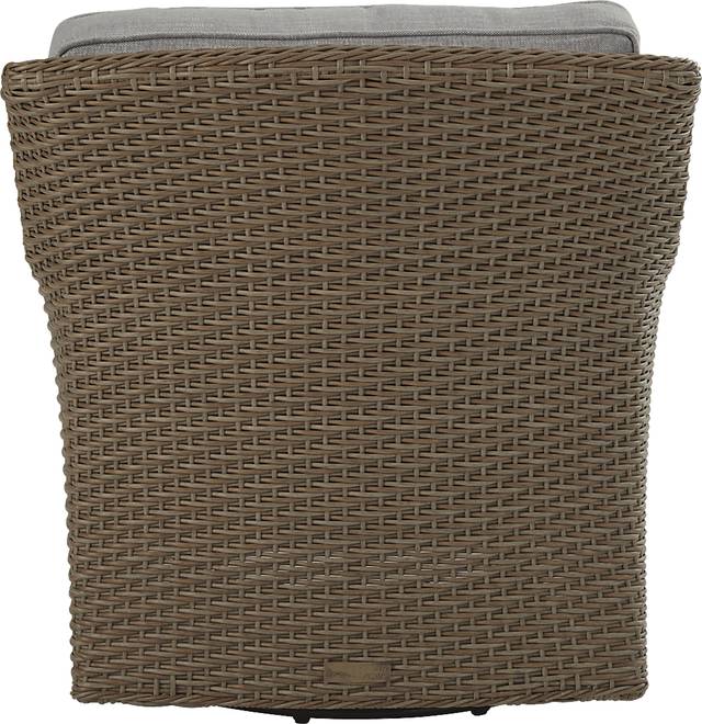 Ridgecrest Brown Outdoor Swivel Club Chair With Slate Cushions - Thumbnail - Image 3