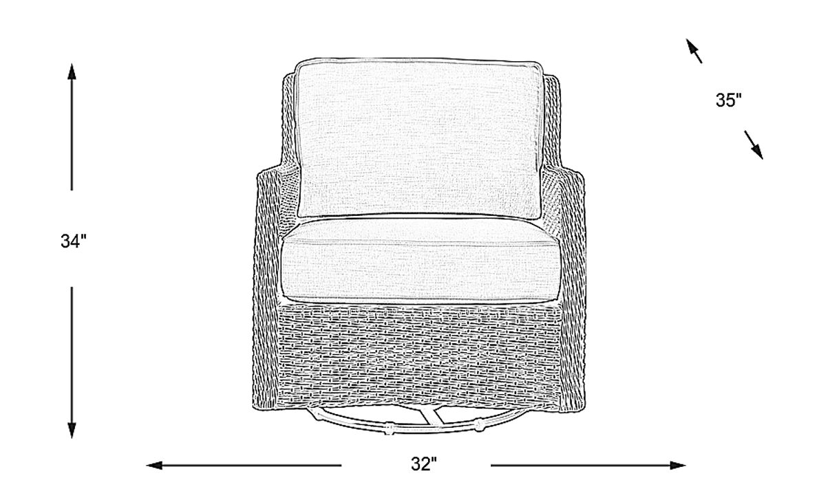 Ridgecrest Brown Outdoor Swivel Club Chair With Slate Cushions Rooms