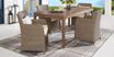 Ridgecrest Natural 5 Pc Rectangle Outdoor Dining Set With Parchment Cushions