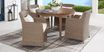 Ridgecrest Natural 5 Pc Round Outdoor Dining Set With Parchment Cushions