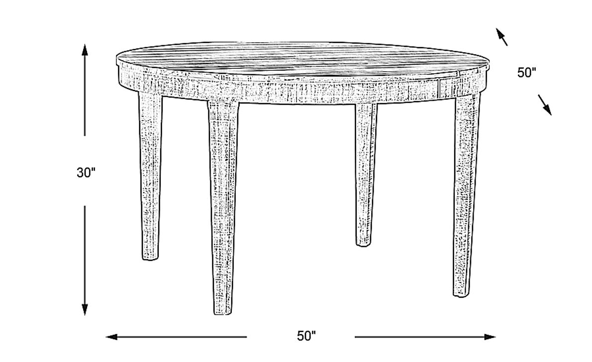 Ridgecrest Natural 50 in. Round Outdoor Dining Table
