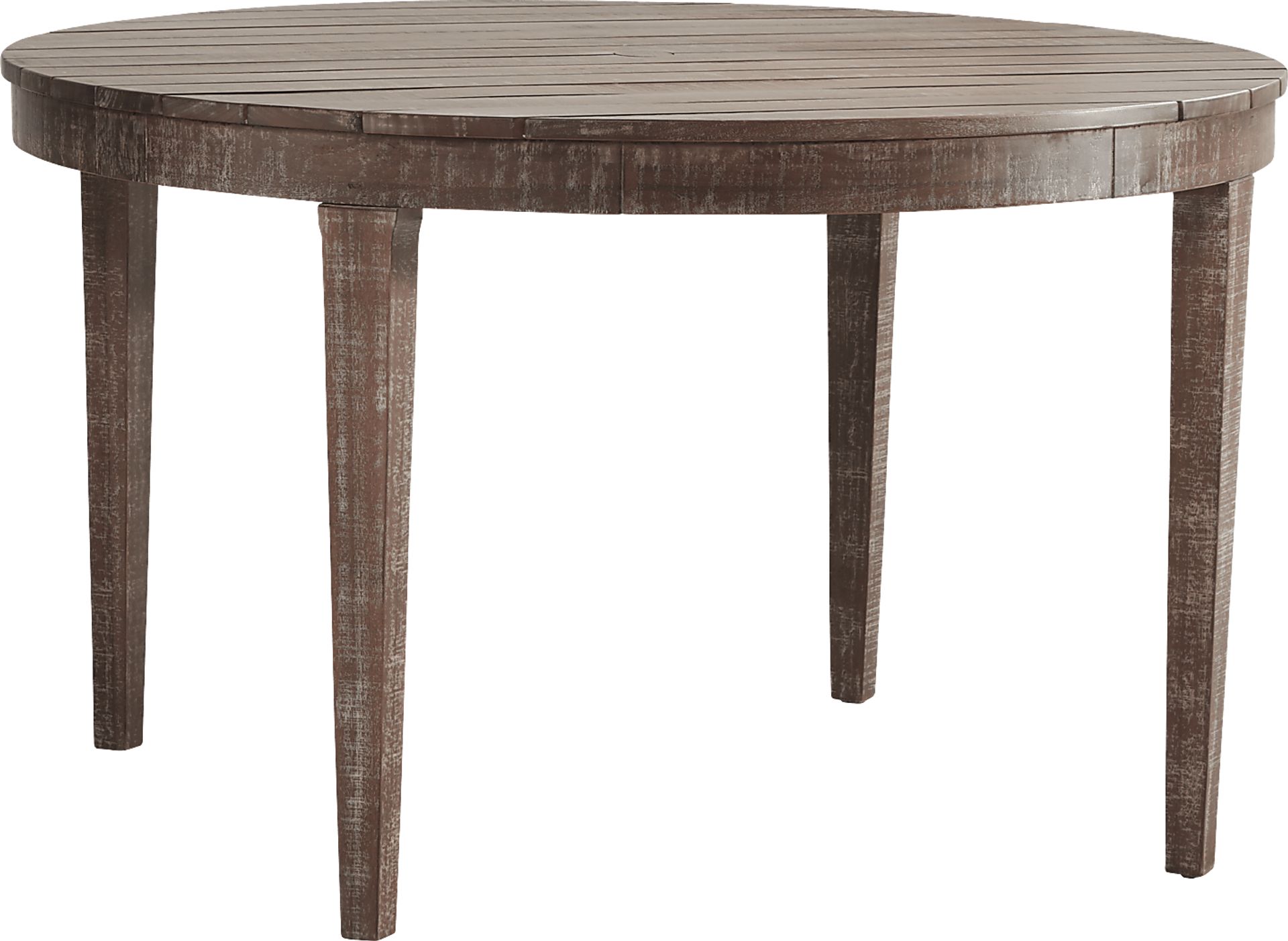 Ridgecrest Natural 5 Pc Round Outdoor Dining Set With Parchment Cushions - Image 2