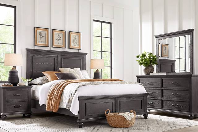 Ridgefield Ebony 5 Pc King Panel Bedroom - Thumbnail - Image 1