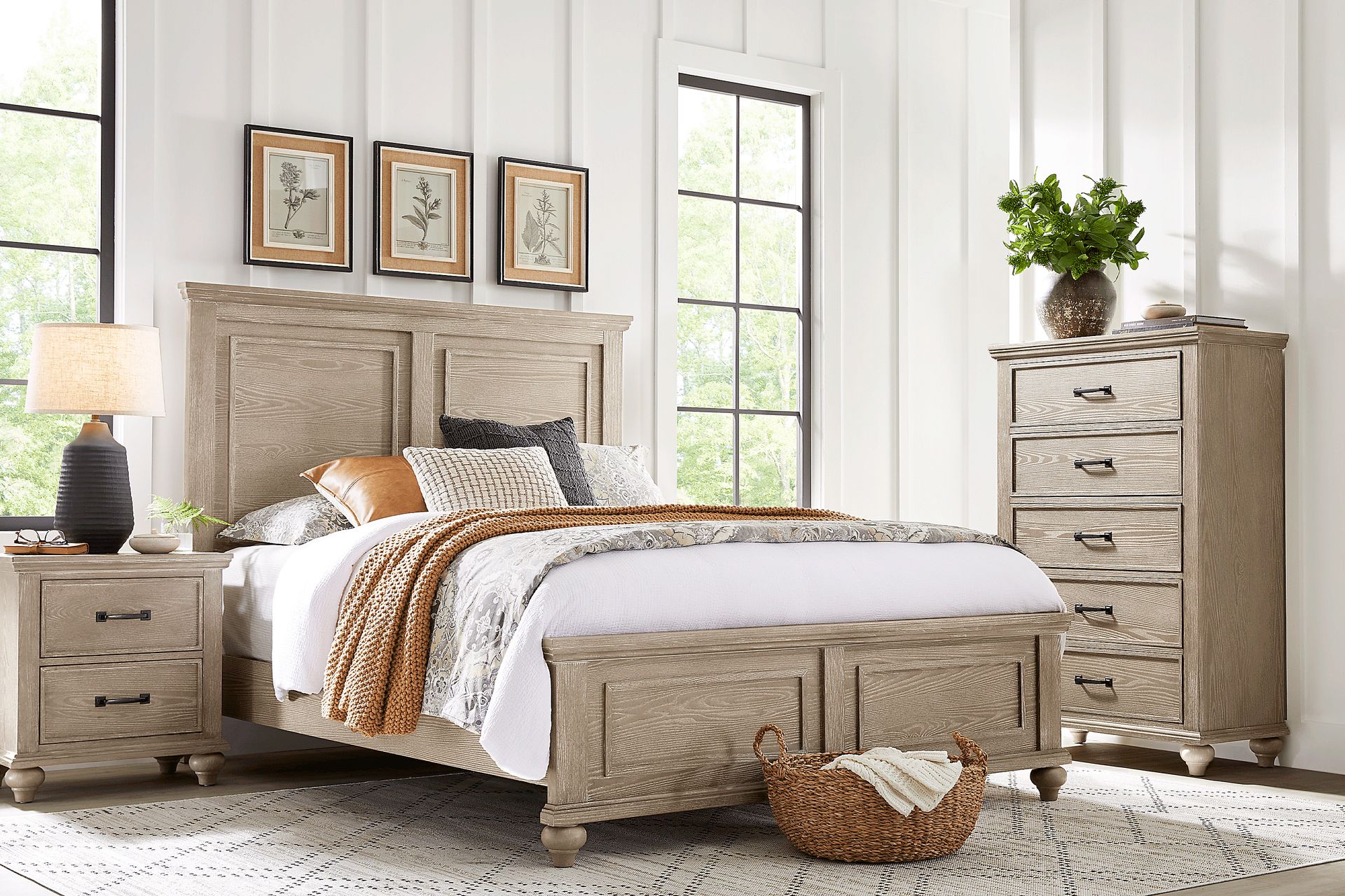 Ridgefield Natural 5 Pc King Panel Bedroom - Image 1