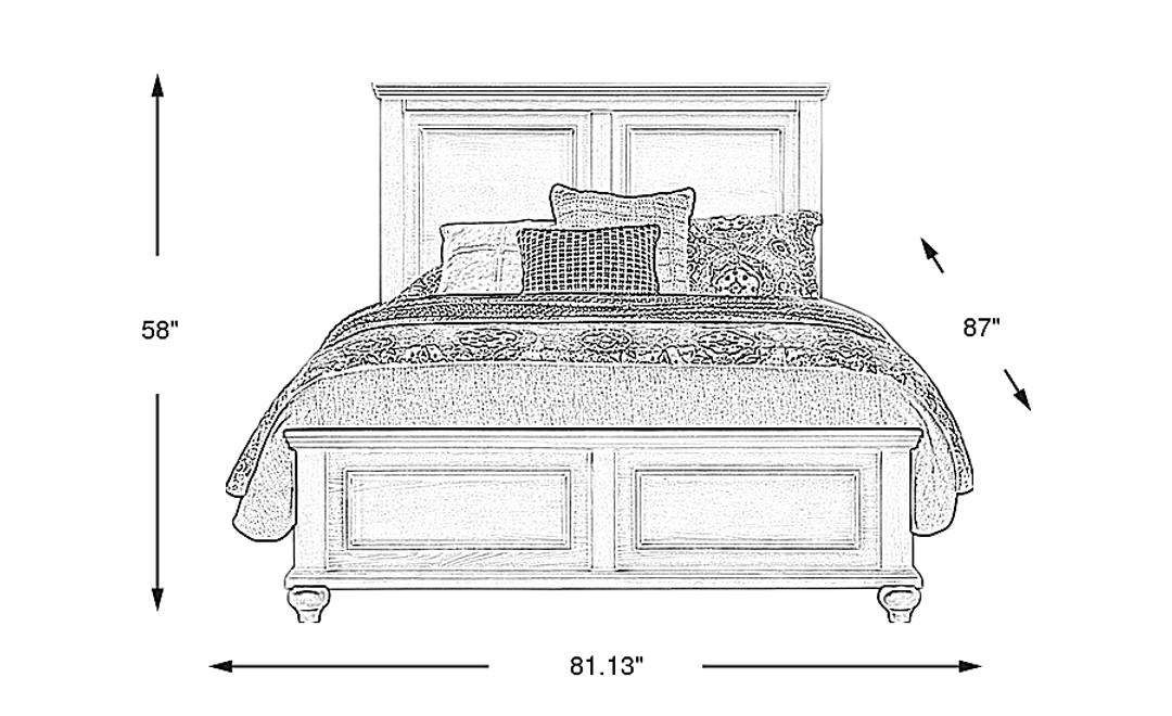 Ridgefield White 3 Pc King Panel Bed