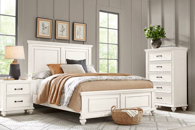 Ridgefield White 5 Pc Queen Panel Bedroom - Thumbnail - Image 1