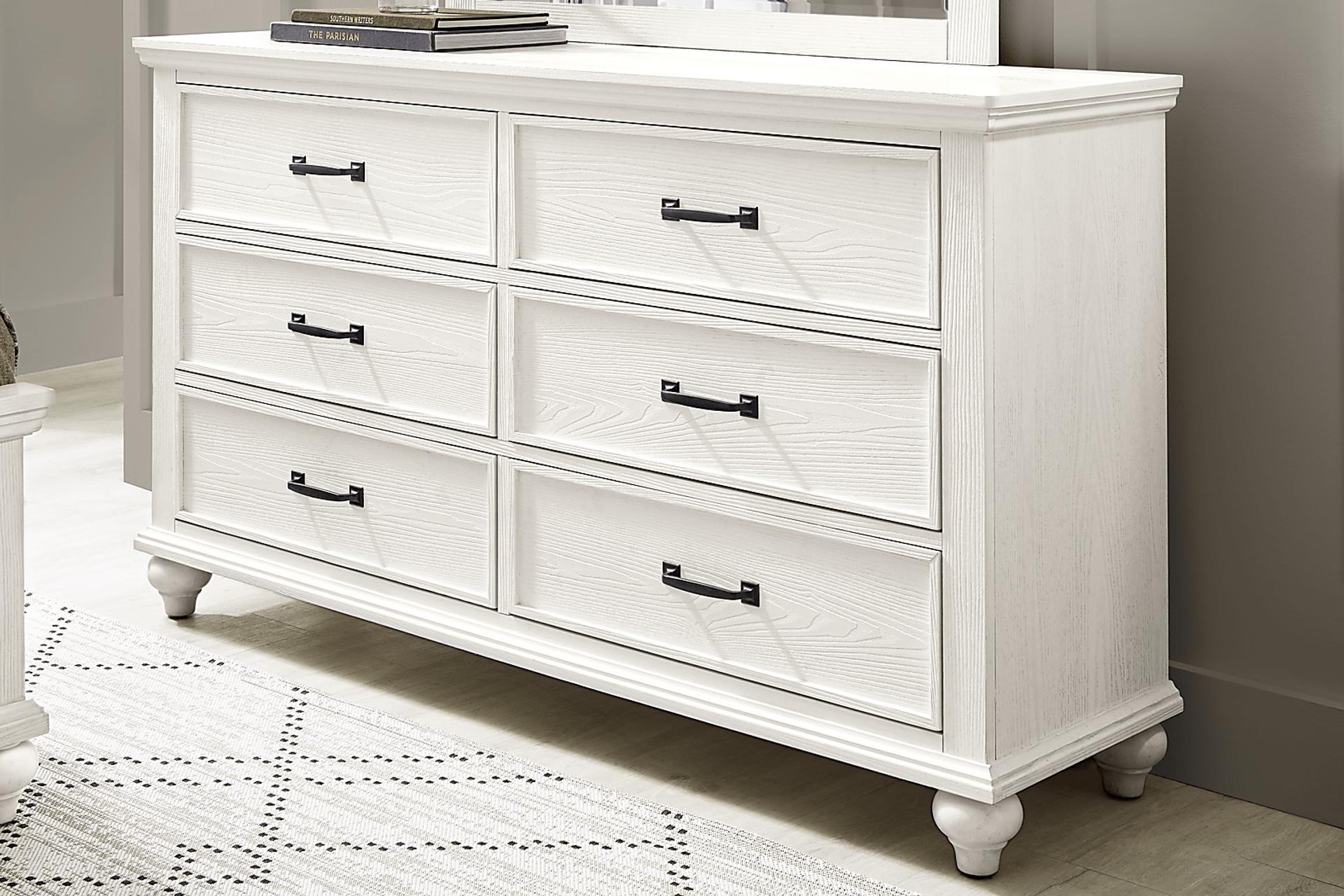 White Dresser: 6,8,9 Drawer Double Dressers