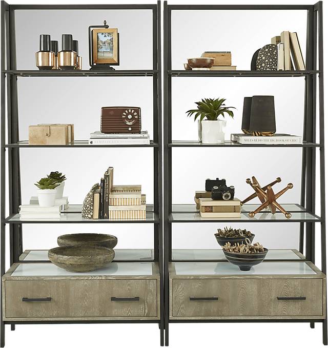 Ridgeline Trail Gray 2 Pc Bookcase Set - Thumbnail - Image 2