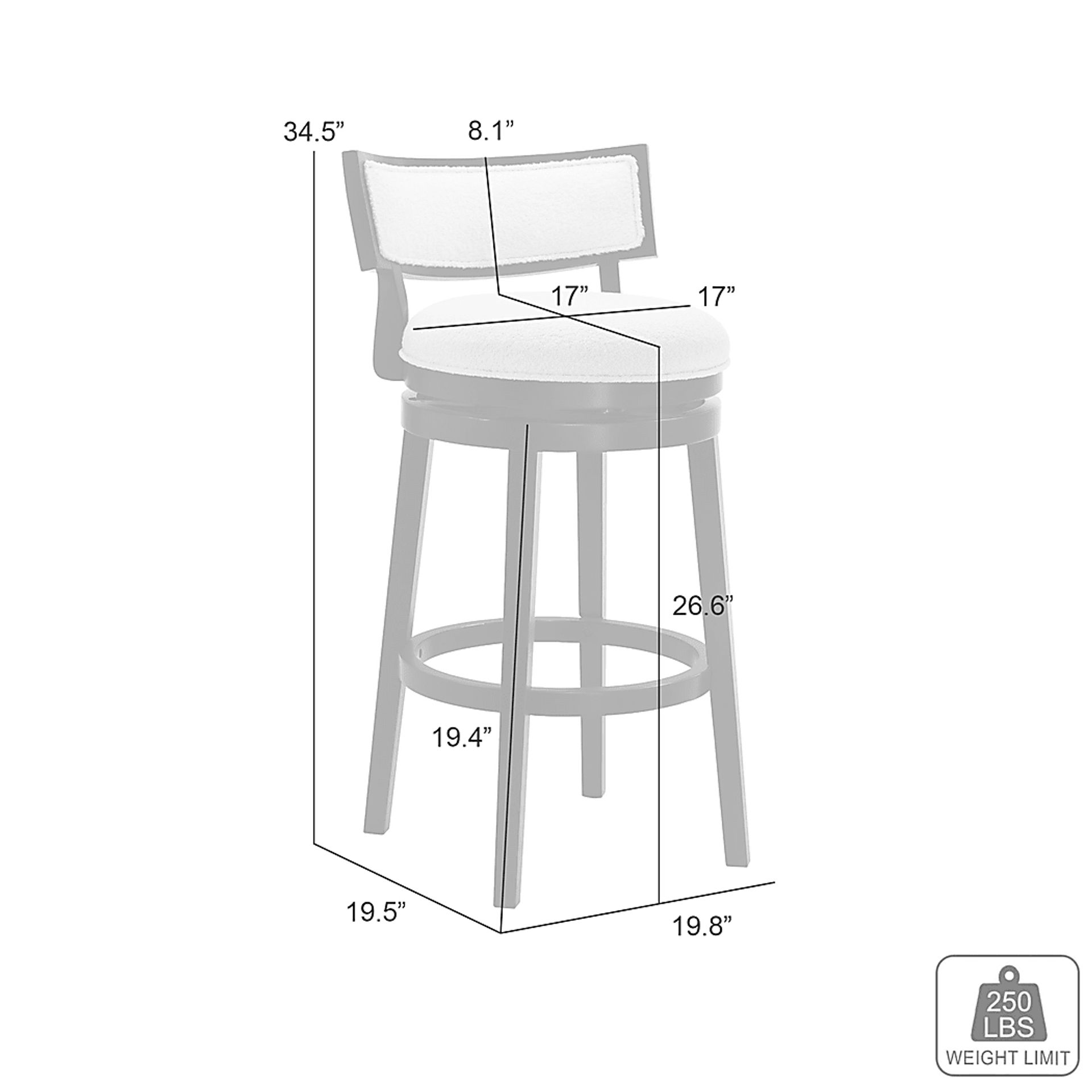 Ridgemark Black Swivel Counter Height Stool - Image 5