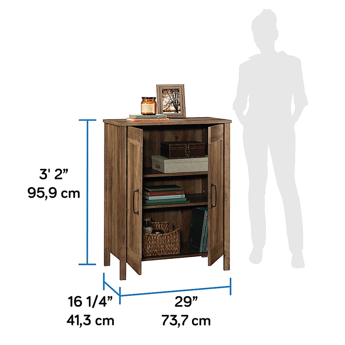 Ridgesun Brown Dark Wood Storage Cabinet | Rooms to Go