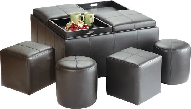 Ridgeville Brown Storage Ottoman - Thumbnail - Image 1