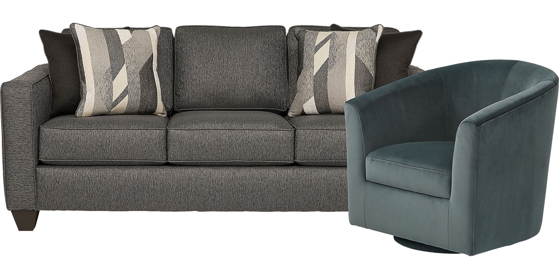 Ridgewater Graphite Sofa with Gray Accent Chair - Image 1