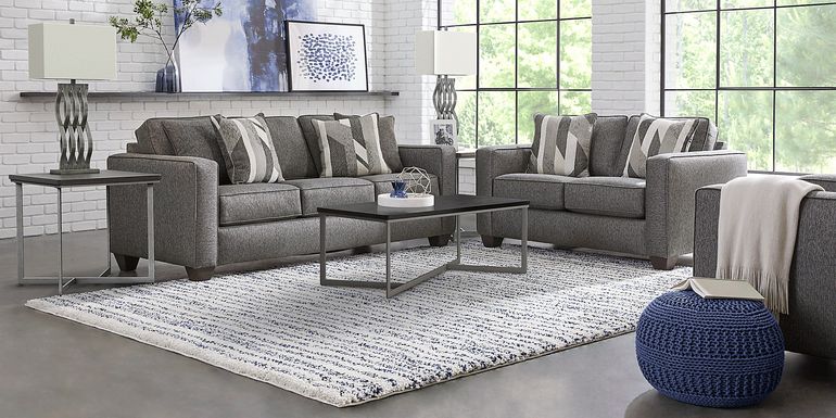 Ridgewater Graphite 7 Pc Living Room with Gel Foam Sleeper Sofa