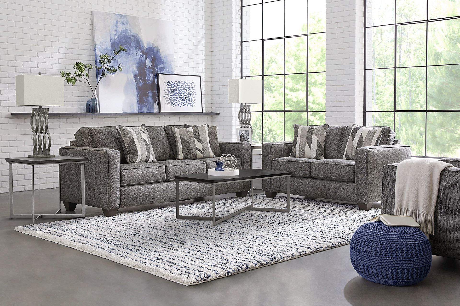 Ridgewater Graphite 7 Pc Living Room - Image 1